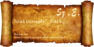 Szalisznyó Edit névjegykártya